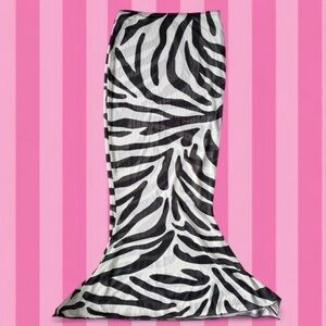 Black & White Zebra Print Mermaid Skirt